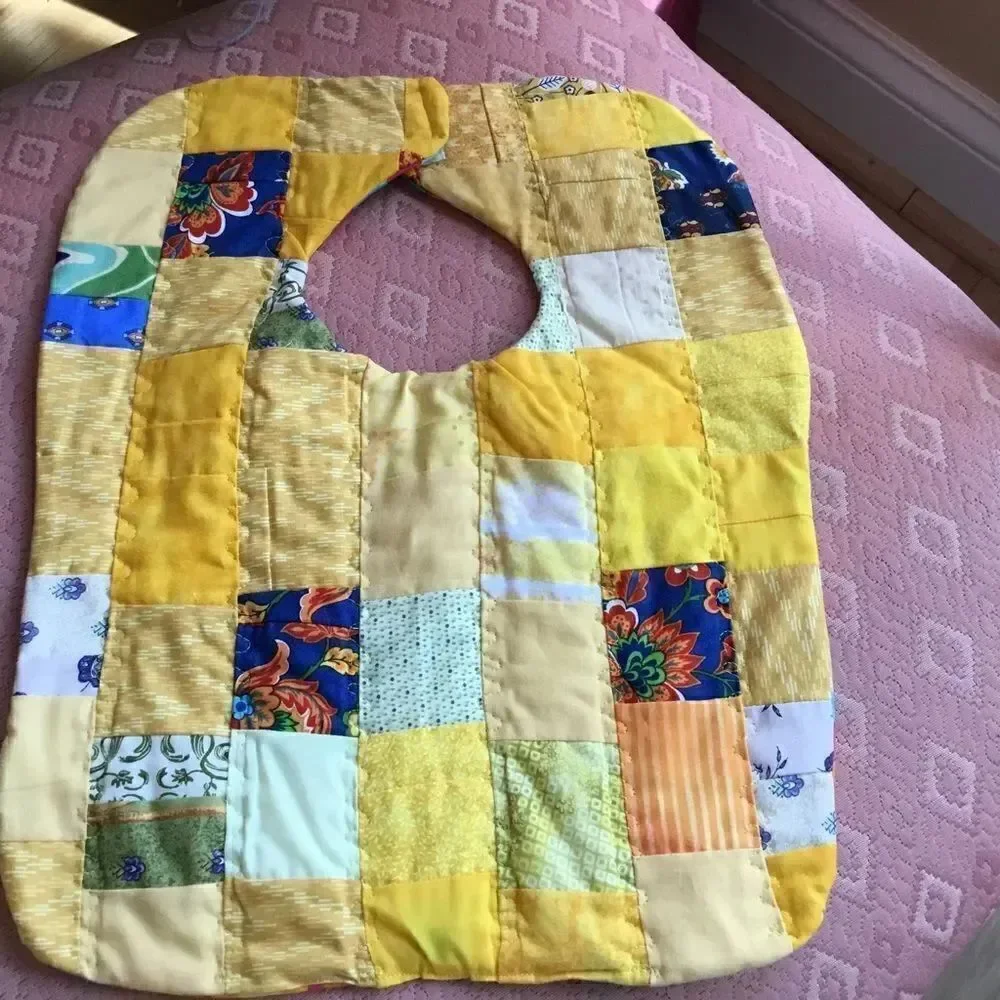 3/$25 or $12 each. Yellow Hand Crafted Quilted Reversible Baby Bib